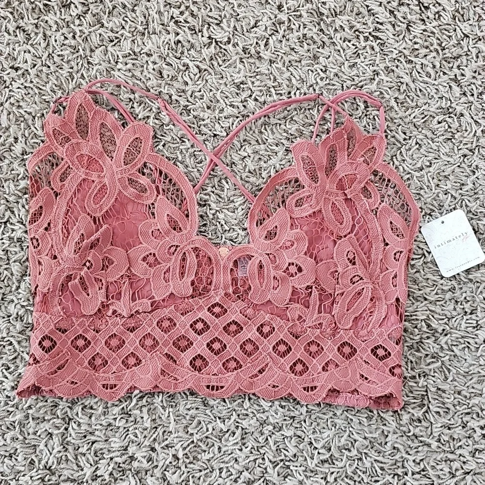 NWT Adella Bralette FP One Free People Large Copper Bra Adjustable Smocked - Picture 5 of 10